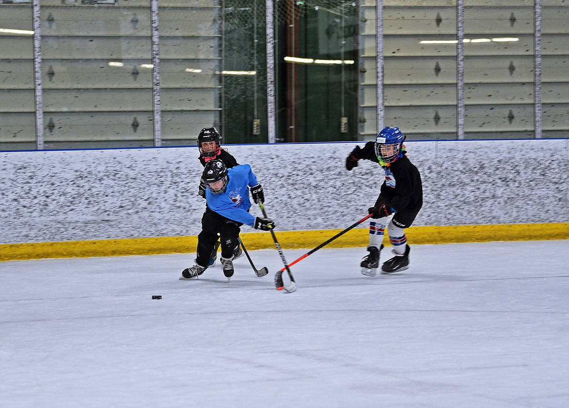 The Glacier Avalanche girls hockey program hosted its annual girls Jamboree last weekend at the Stumptown Ice Den. (Julie Engler/Whitefish Pilot)