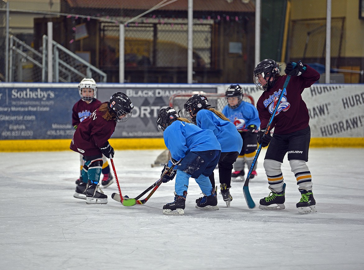 The Glacier Avalanche girls hockey program hosted its annual girls Jamboree last weekend at the Stumptown Ice Den. (Julie Engler/Whitefish Pilot)