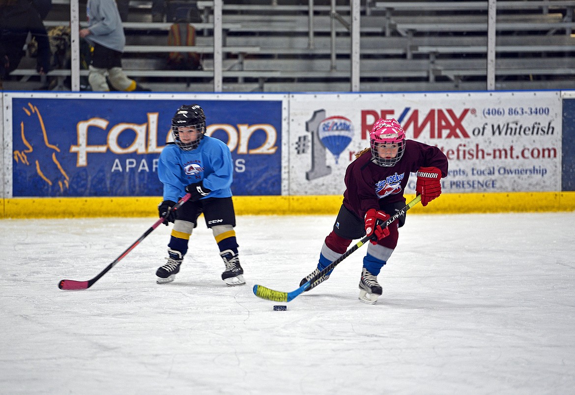 The Glacier Avalanche girls hockey program hosted its annual girls Jamboree last weekend at the Stumptown Ice Den. (Julie Engler/Whitefish Pilot)