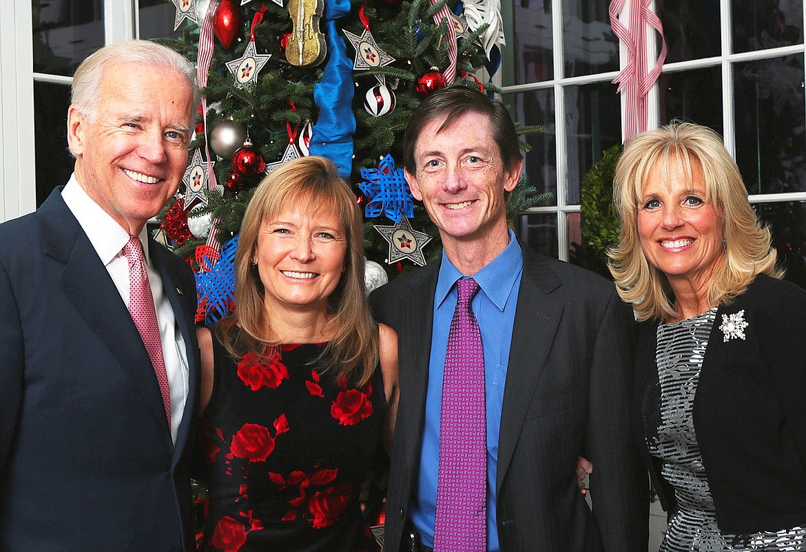 Bruce Reed and wife Bonnie LePard, center, with then President-elect Joe Biden and his wife, Jill.