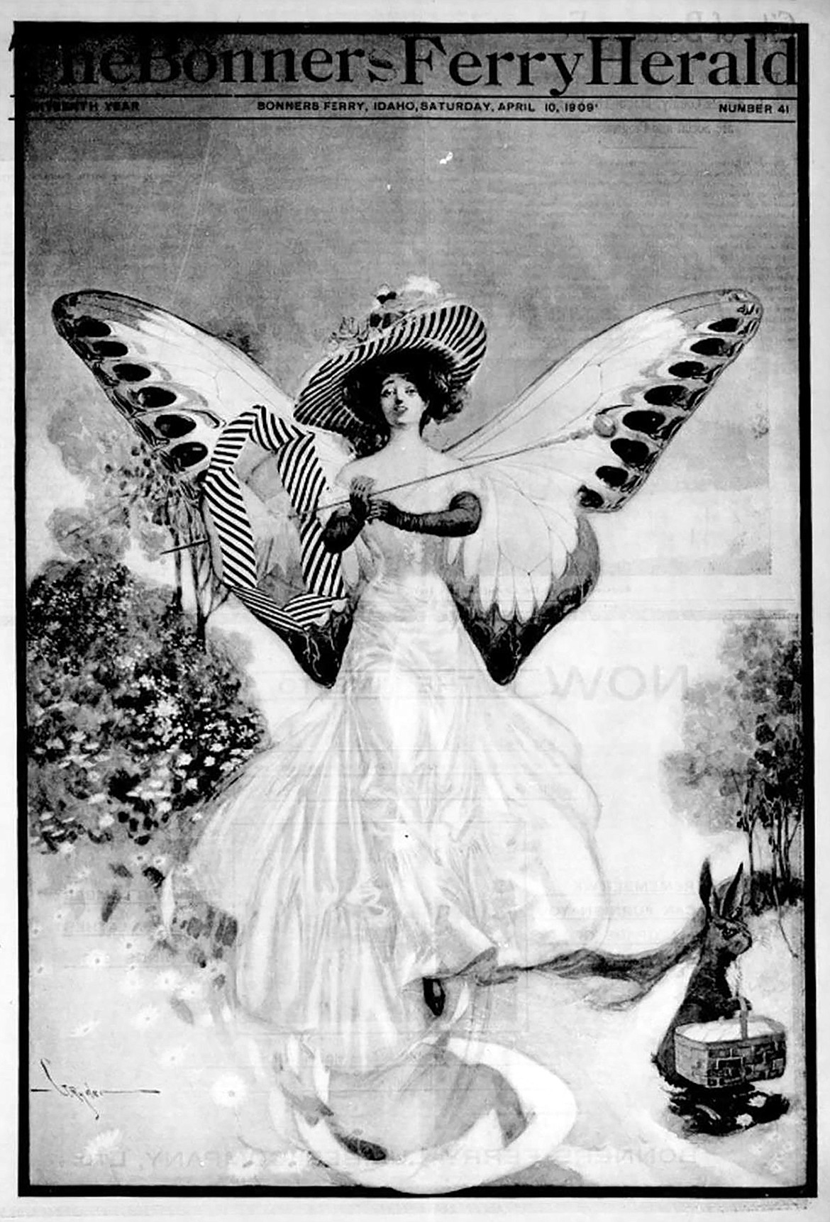 The April 10, 1909, Bonners Ferry Herald celebrated Easter with the front page having this full page image.