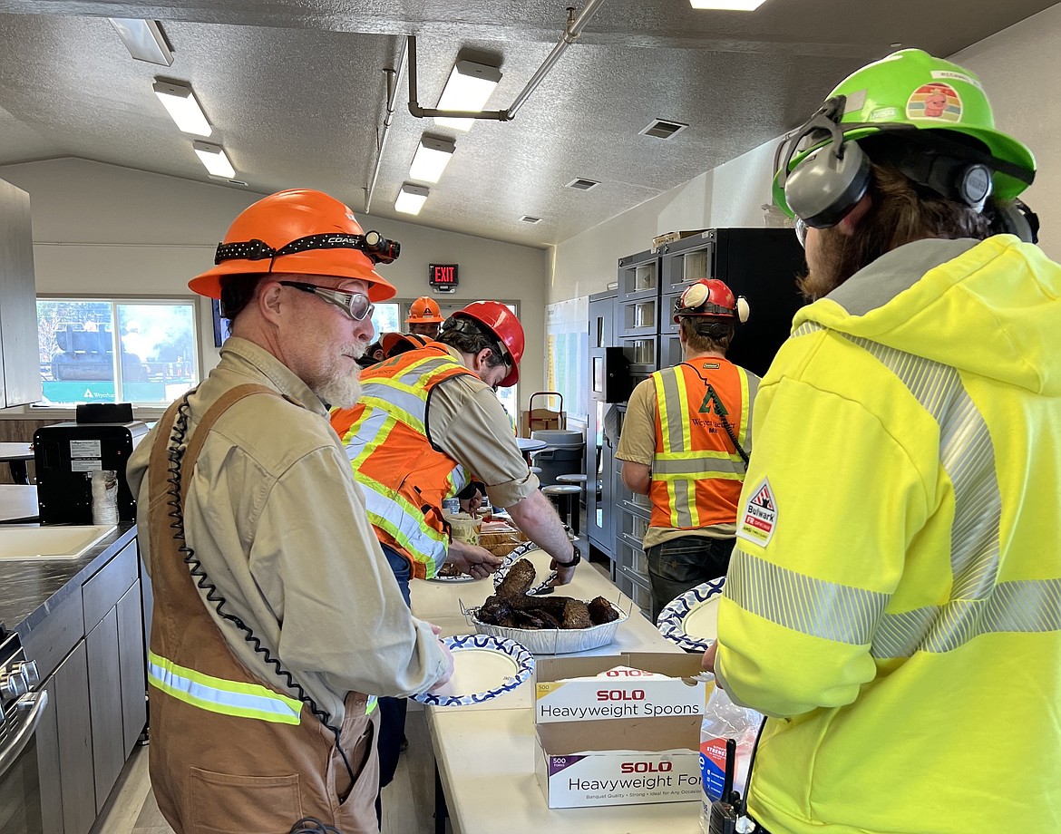 Weyerhaeuser’s plant in Columbia Falls recently hosted employee appreciation which included a steak meal. (Courtesy photo)