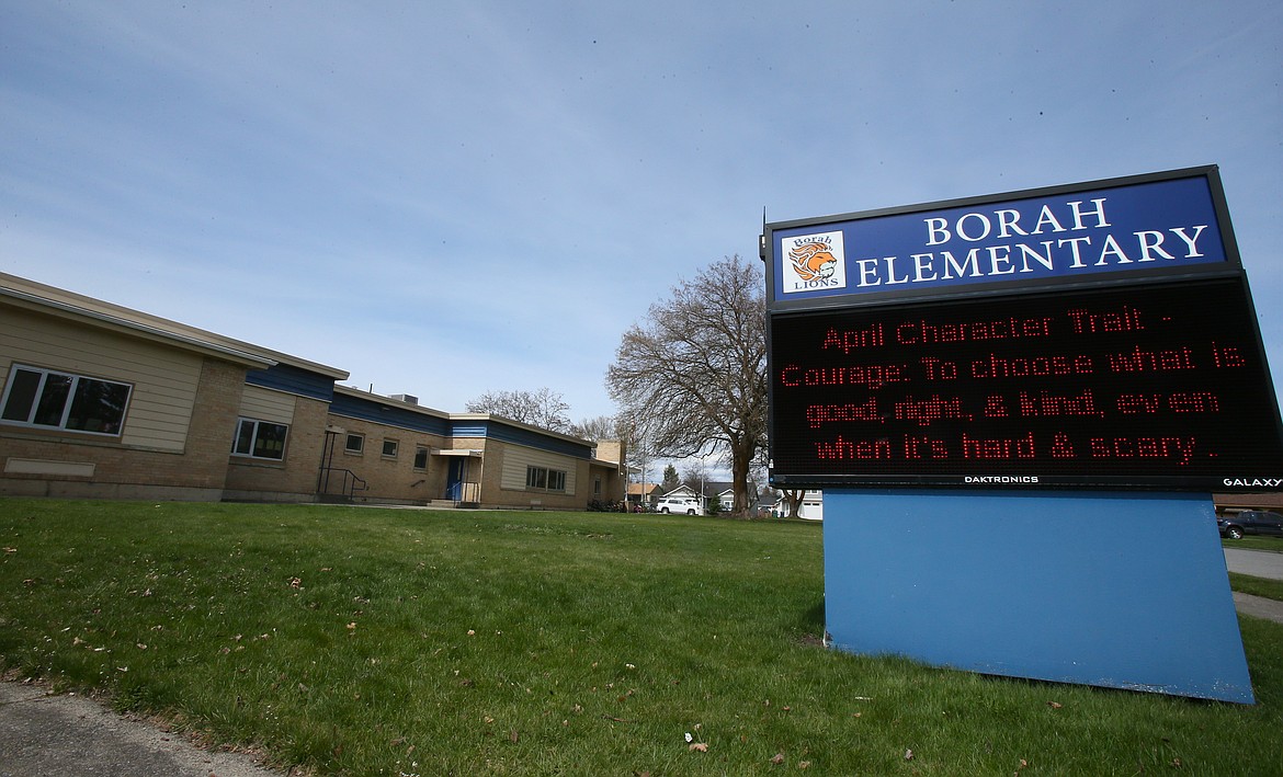 Borah Elementary School, seen Friday afternoon, may be repurposed to save the Coeur d'Alene School District $1,066,815 as the district works to balance a $6 million shortfall. School board trustees will vote on this matter during a special April 29 meeting.