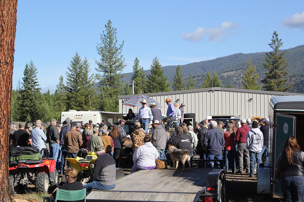 The auction started outside and then went inside the MCSSA building for those items, and then back out to finish up the day. (Monte Turner/Mineral Independent)