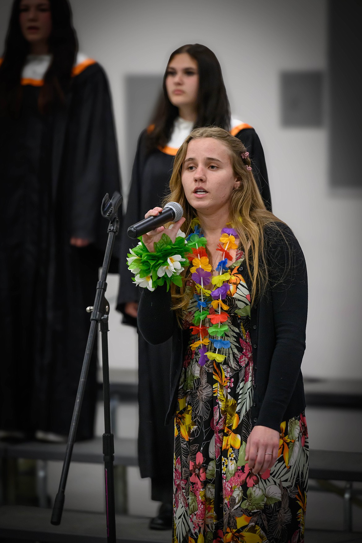 Abigail Wessely performs a solo during the choir concert. (Tracy Scott/Valley Press)