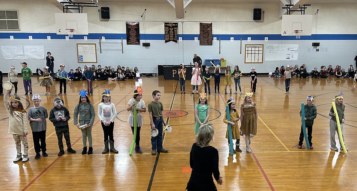 Priest River Elementary third-graders perform the Lion King stomp dance during a recent dance performance at the school.