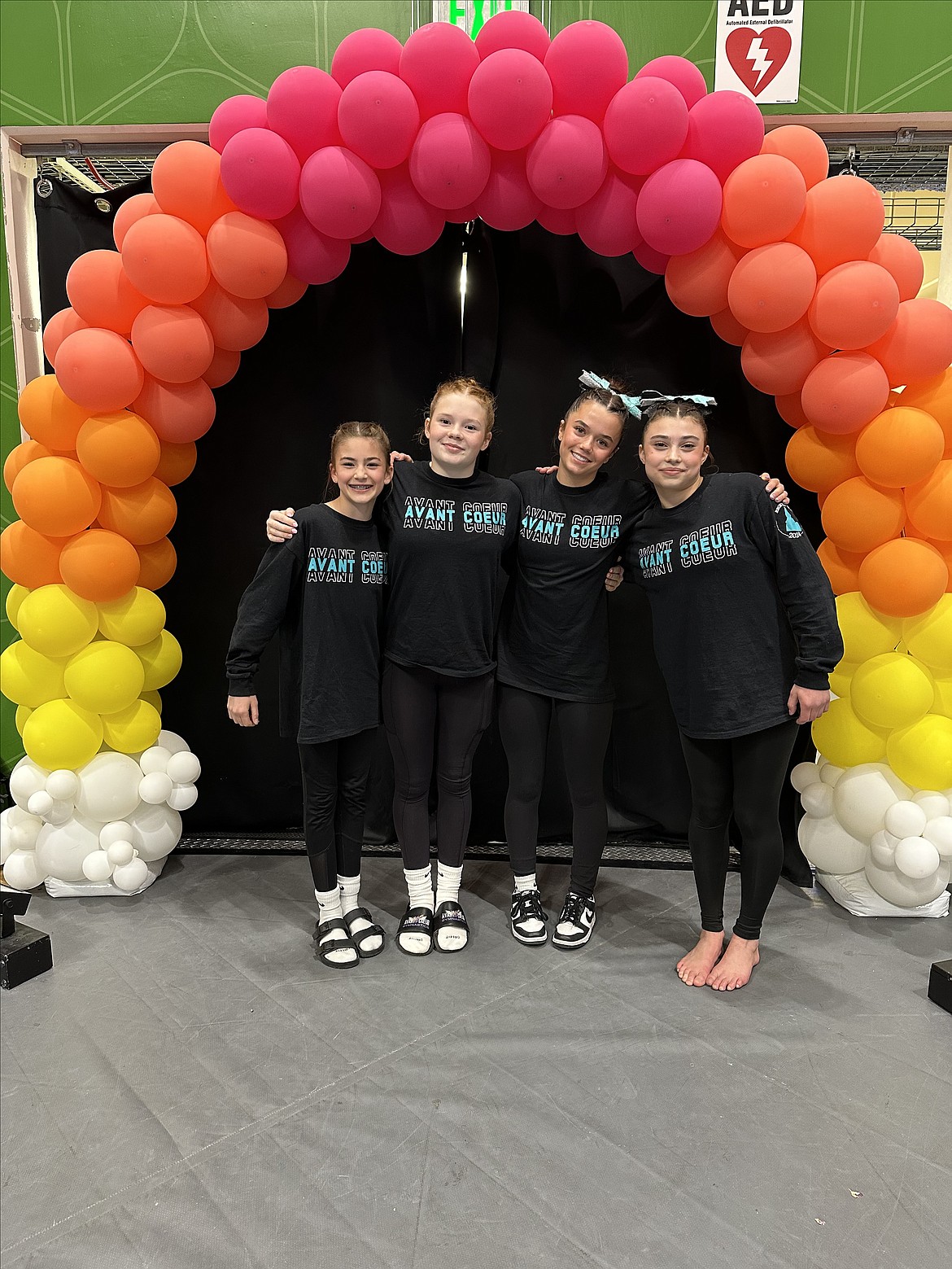 Courtesy photo
Avant Coeur Gymnastics Level 8s competed in Anchorage, Alaska, at the Region 2 regional championships. From left are Georgia Carr, Eva Martin, Kate Mauch and Sage Kermelis.