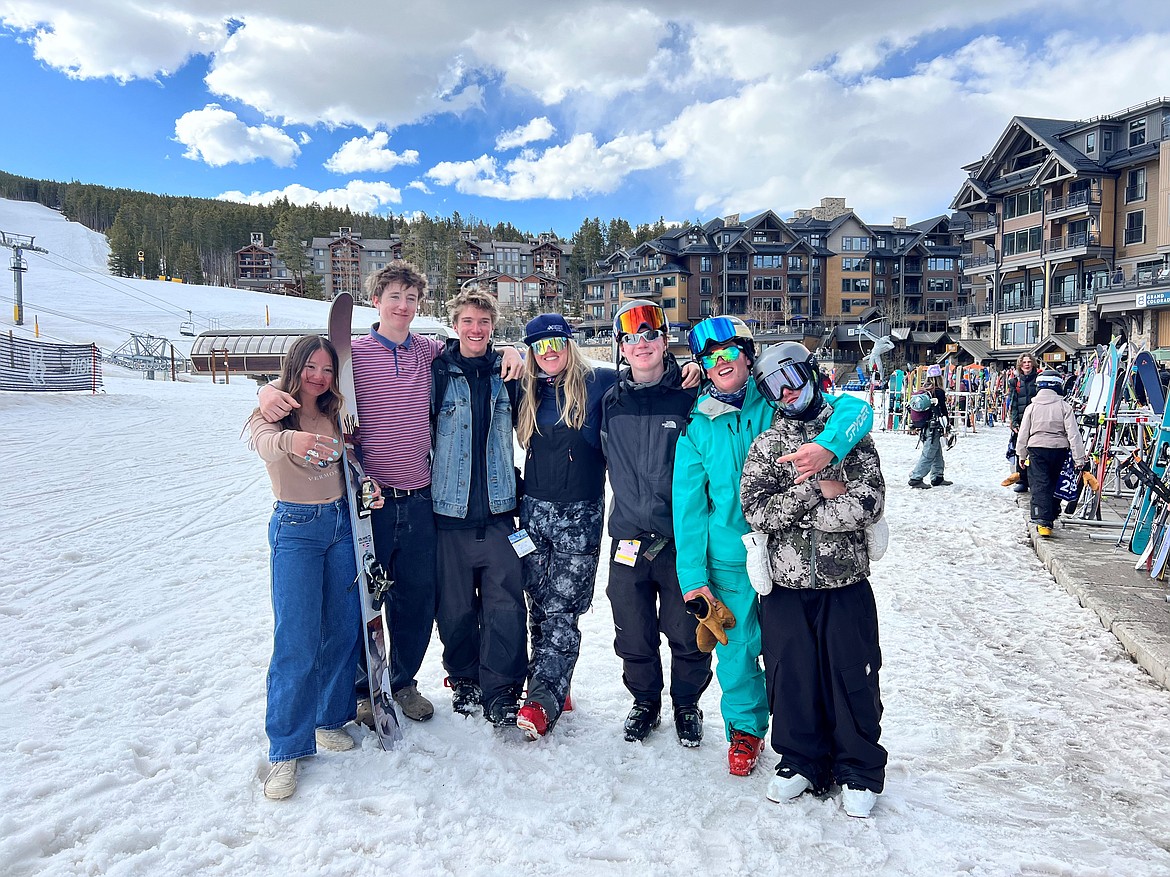 Flathead Freeride Club members at Breckenridge, from left, Katie Hersom, Bodie Mason, Townsend Reed, Coach Hannah May, Kane Nissen, Anders Soyland, and Jesse Deats. (Photo provided)