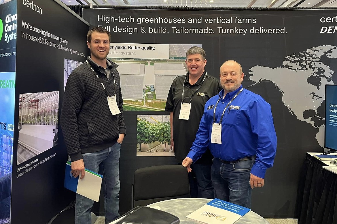 Adams County Development Council Executive Director Kyle Niehenke, Port of Othello Executive Director Chris Faix and Port of Othello Commissioner Homer Montemayor attend the 11th Annual Indoor Ag-Con March 11-12 at Las Vegas’s Caesars Forum, a tradeshow for the indoor and vertical farming industry.