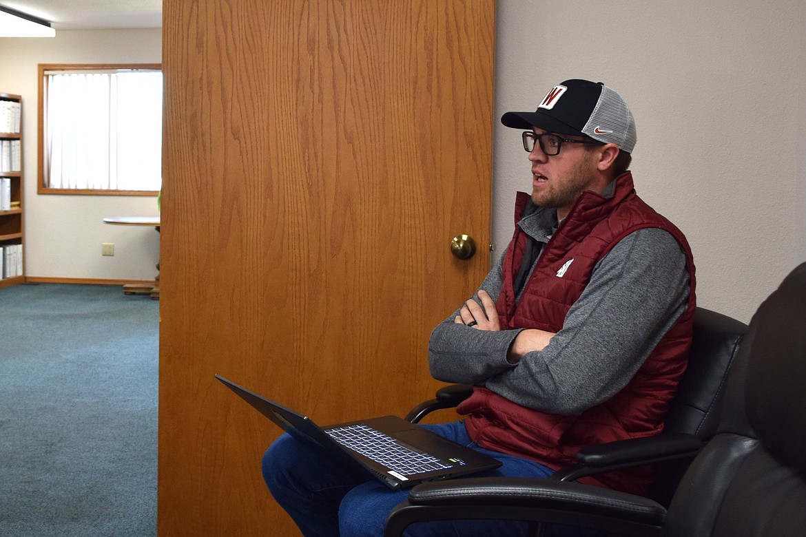 Adams County Development Council Executive Director Kyle Niehenke sits in on a March 19 Port of Othello Commissioners meeting.