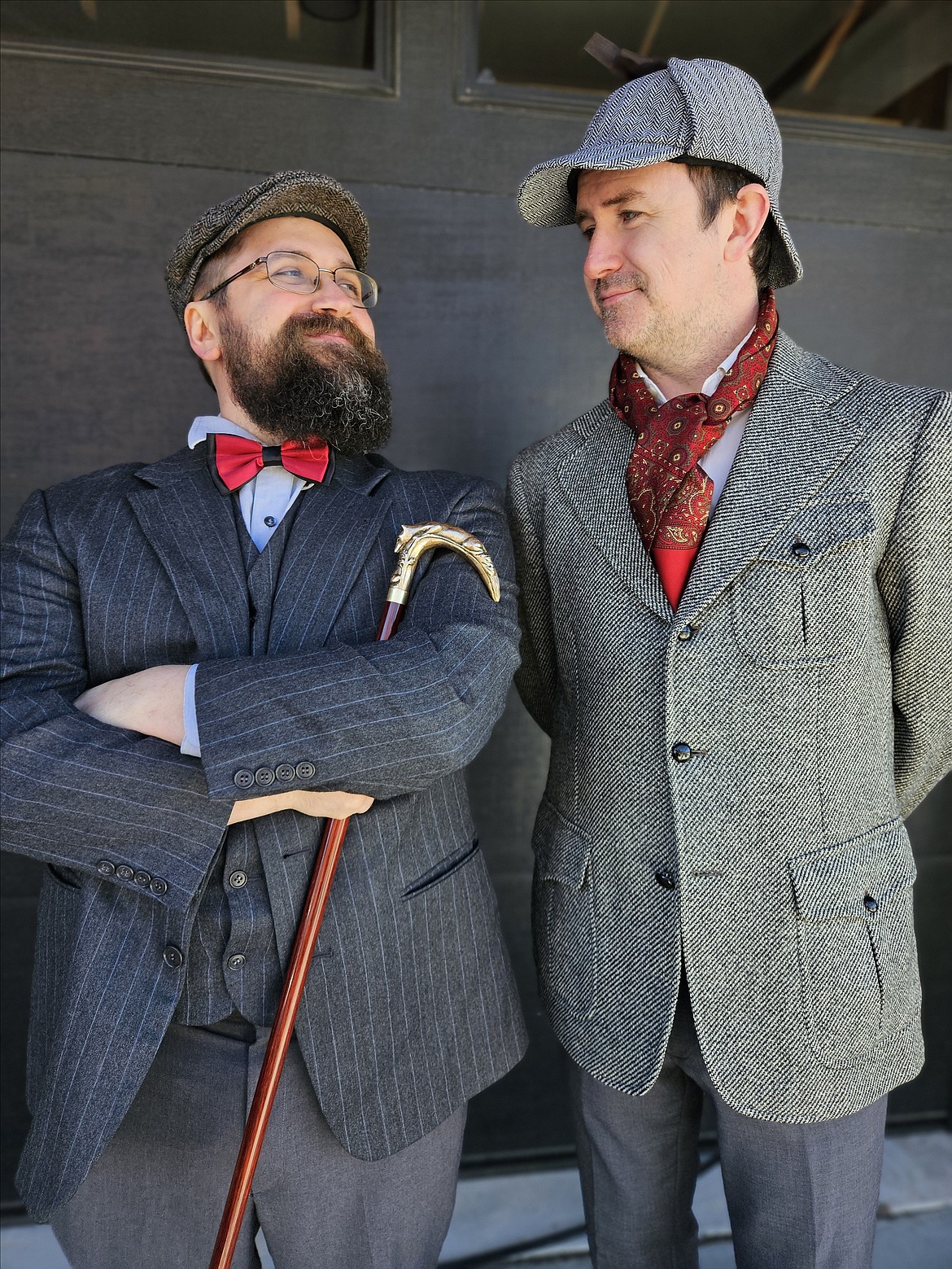 Sandpoint Onstage is premiering a BBC-style 1900s original Sherlock adventure on the main stage of the Panida Theater in an evening of mystery, comedy and emotional complexity by Sandpoint playwright Teresa Pesce. Performances will be held Friday and Saturday, April 19-20, at 7:30 p.m.; Sunday, April 21, a 2 p.m. matinee; and Saturday, April 27 at 7:30 p.m. Tickets $25 online at panida.org and at the door. The play stars Eric Bond as the irrepressible Sherlock and Corey Repass as the imperturbable Watson, pictured above; along with Kate McAlister, Miriam Robinson, Michael Bigley, Andrew Sorg, Ashley Shalbreck, Scott Gossett, Shelly Johnson, McCallum Morgan, Dwight Webster, Robert Zweifel.