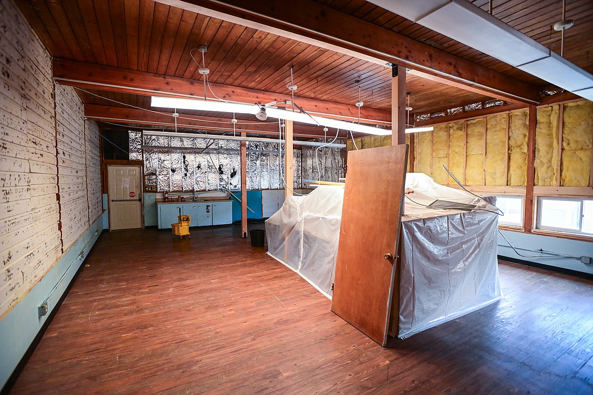 A former classroom inside the "300 building" at Smith Valley School on Wednesday, April 17. Smith Valley is seeking approval of a bond issue to rebuild it for middle school students. (Casey Kreider/Daily Inter Lake)