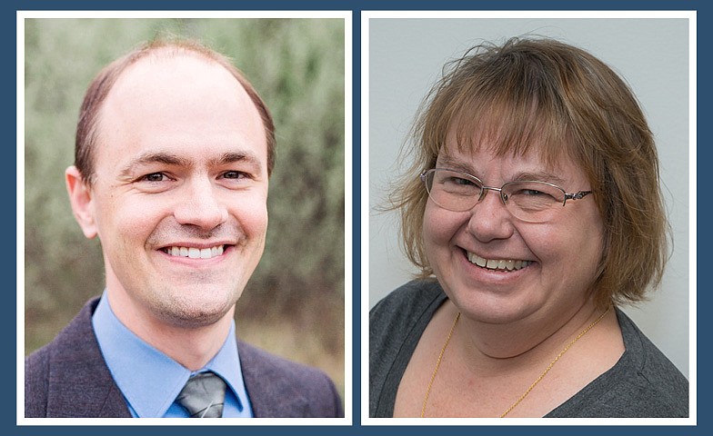 Tyler Wallace and Jody Bortz, both with Big Bend Community College, were recognized for their contributions to education by the Washington Association of College Trustees.