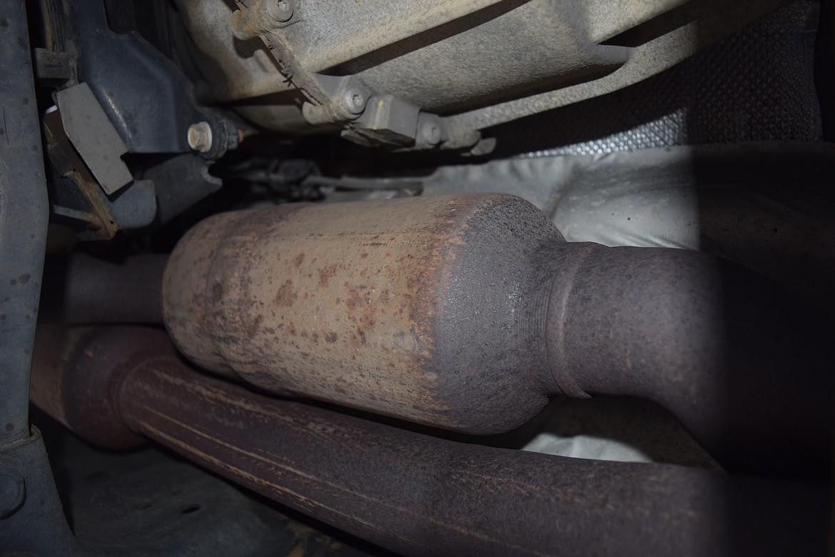 Catalytic converters like this one may have a bit of road grime on them, but inside they use precious metals to change exhaust into water. They are often targeted for theft and sold to recyclers who extract the metal. A new law will work to mitigate the issue.