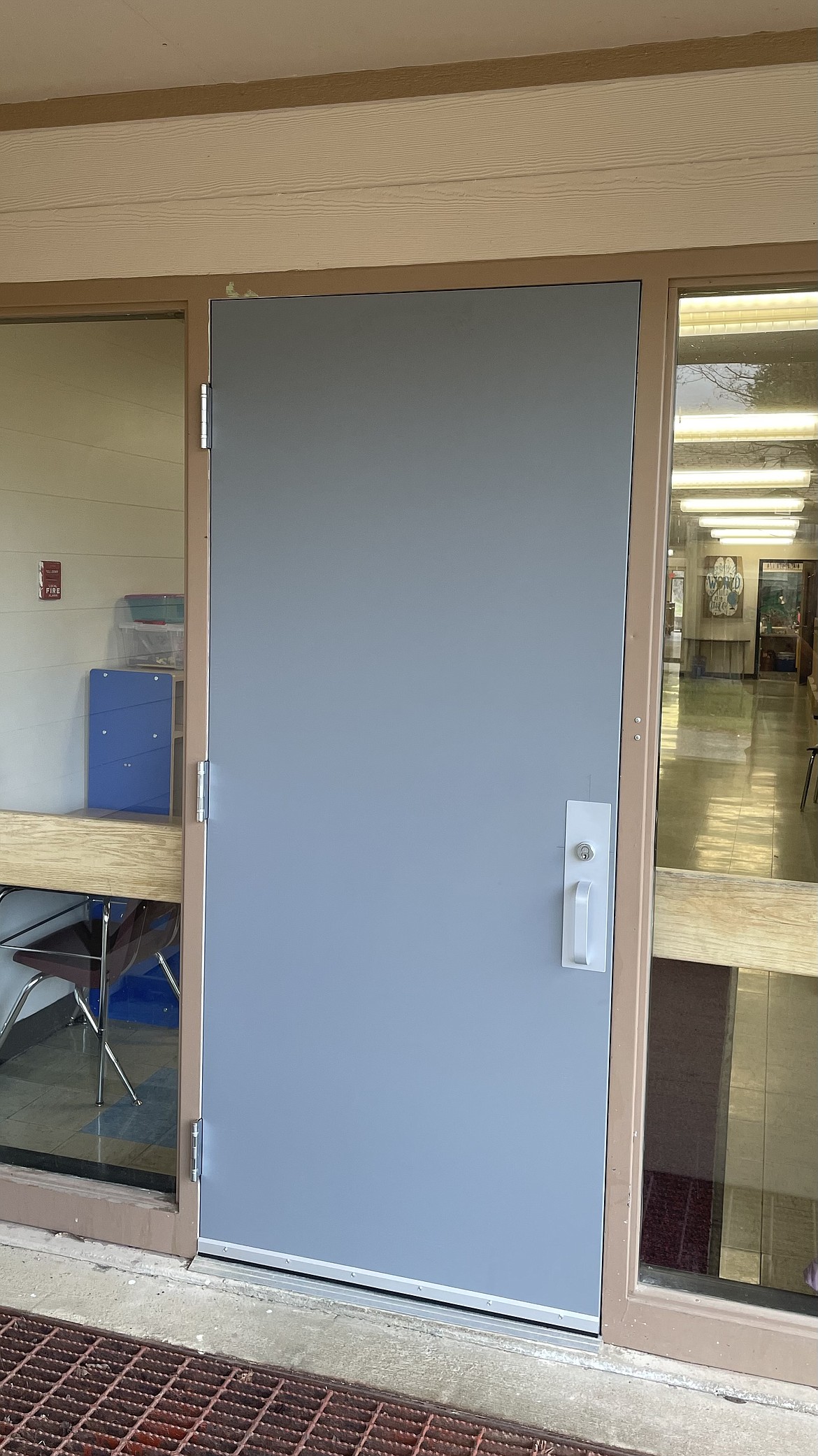 Canyon Elementary School recently replaced the building's hollow wooden doors with solid fire-rated doors.