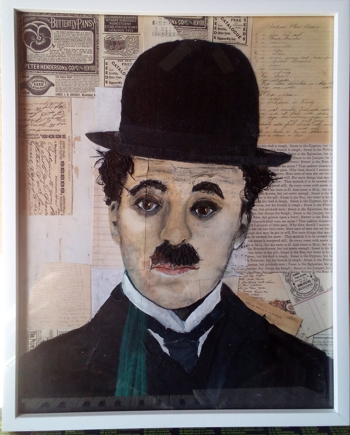 Lorna Barrowman had fun constructing her "Charlie Chaplin" collage.