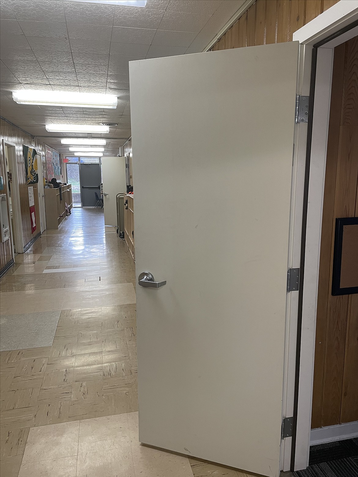 Solid fire-rated doors are now in use at Canyon Elementary School as a safety upgrade from the previous hollow wooden doors in the building. Solid doors are safer in the event of a fire.