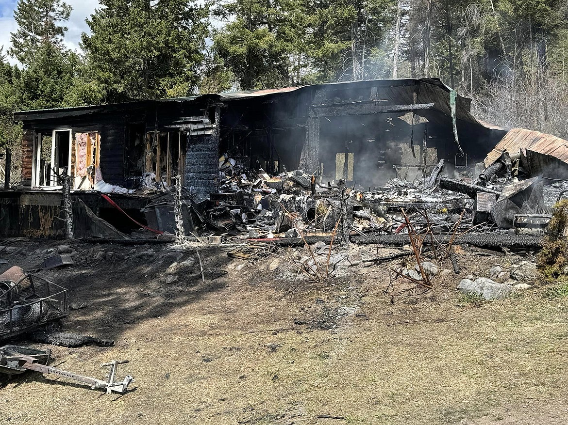 One person died in a house fire on the east shore of Flathead Lake on Thursday, April 18, 2024. (Bigfork Fire photo)