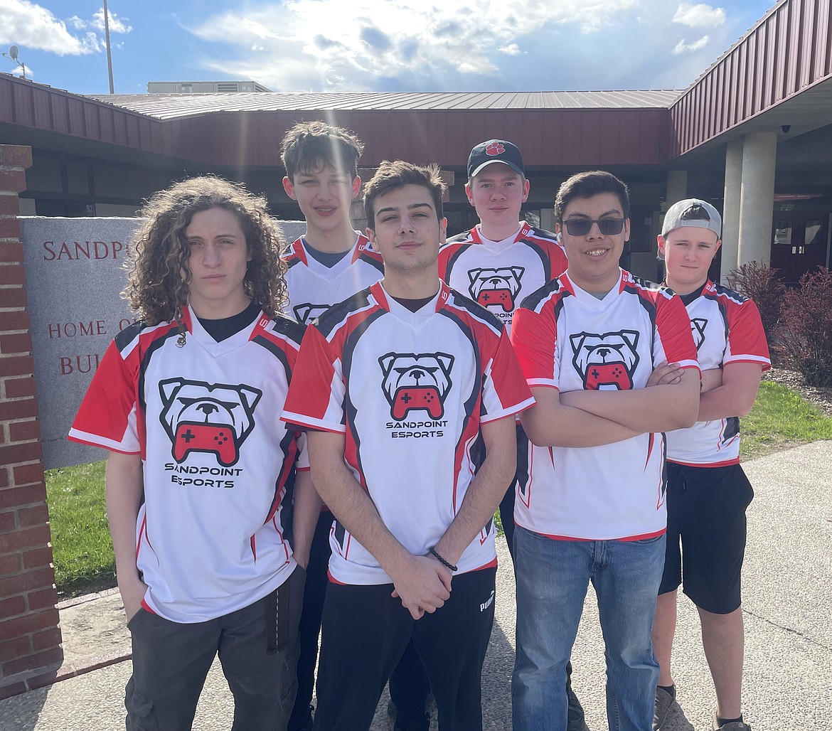 The Sandpoint 2023-2024 Sandpoint Esports team. Pictured, from left, Everett Harrison, Ronan Curto, Nicholas Weisgram, Logan Lindley, Noah Berrios, and Preston Lemen. Not pictured, Delano Daily, Madden Perron, and Ethan Barcklay.