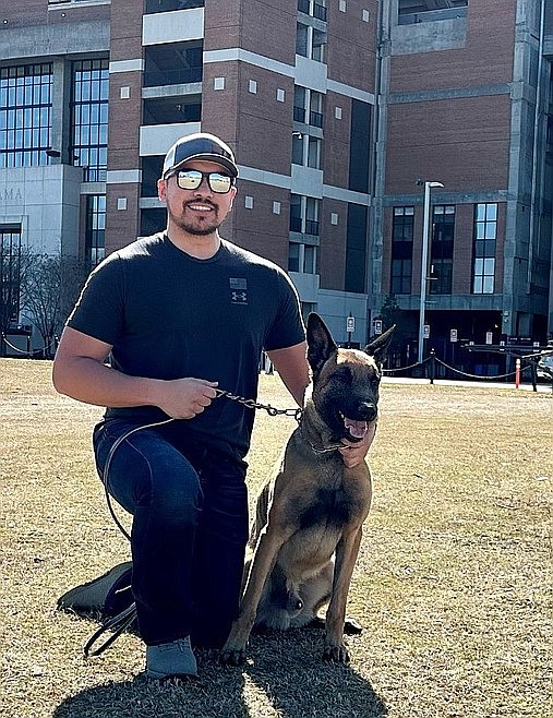 K9 handler Deputy Luis Jimenez with K9 Uno, his new partner. Uno took a bit to settle in, but is now bonding well with Jimenez and is expected to be an excellent K9 officer.
