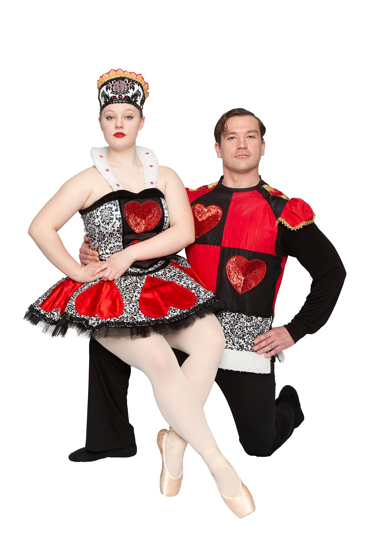 Northwest Ballet Company principal Savanah Brewer as the Queen of Hearts and Northwest Ballet Company guest Malachi Bennetts as the King of Hearts. (Photo courtesy of Digital Montana Photography)