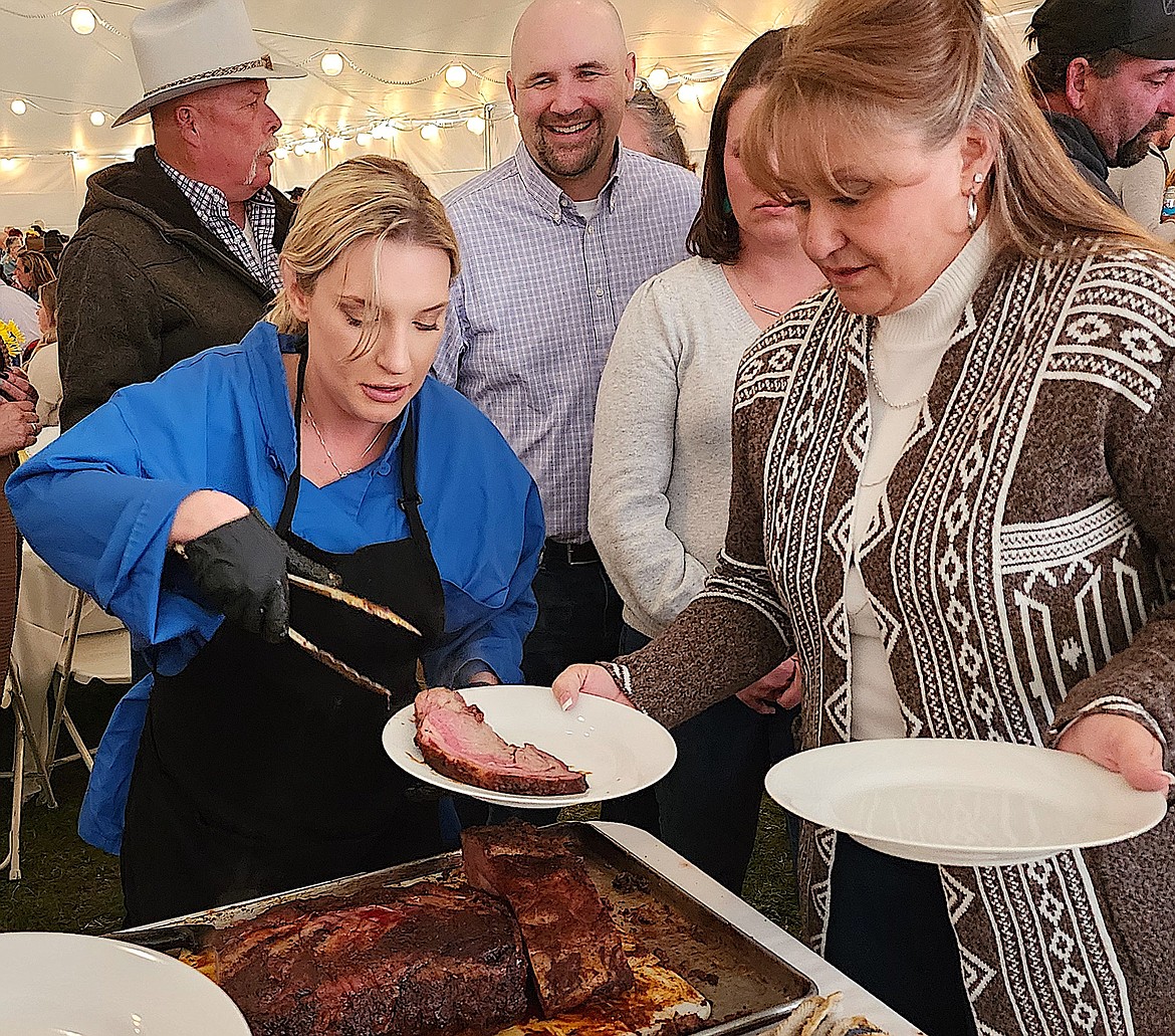 Prime rib prepared by Little Montana and all the fixin's made by Jo Durand and her amazing kitchen crew were on the menu at the Cowboy Ball. (Berl Tiskus/Leader)