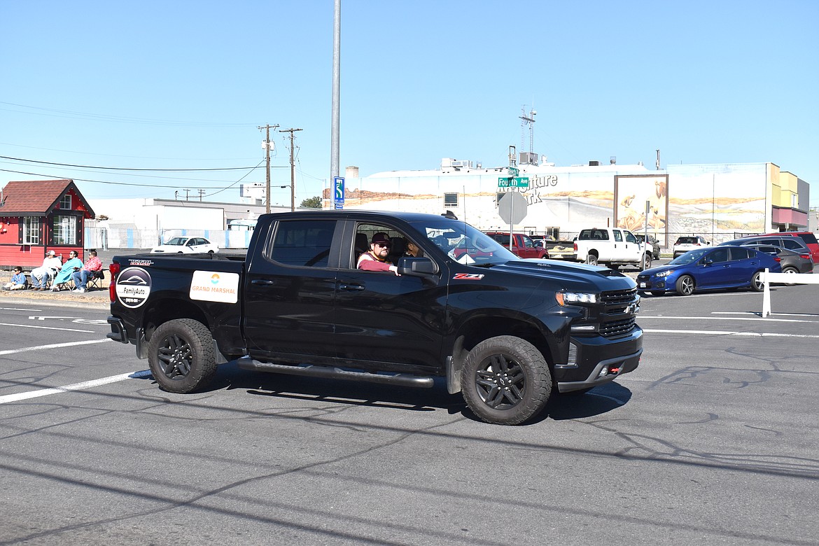 Moses Lake Youth Parade Grand Marshal Ben Thornton rides in the place of honor in Saturday’s parade. Thornton is a perennial volunteer at youth sports events, organizers said.