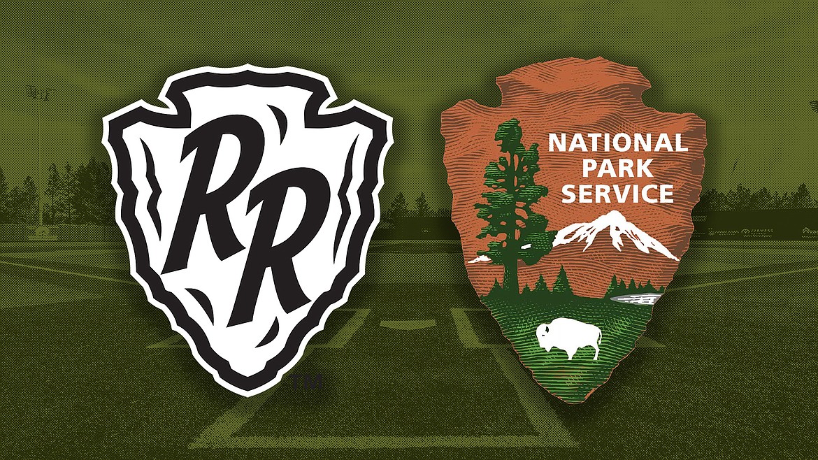 At left, the Glacier Range Riders' logo. At right, the National Park Service's logo. (Courtesy image)