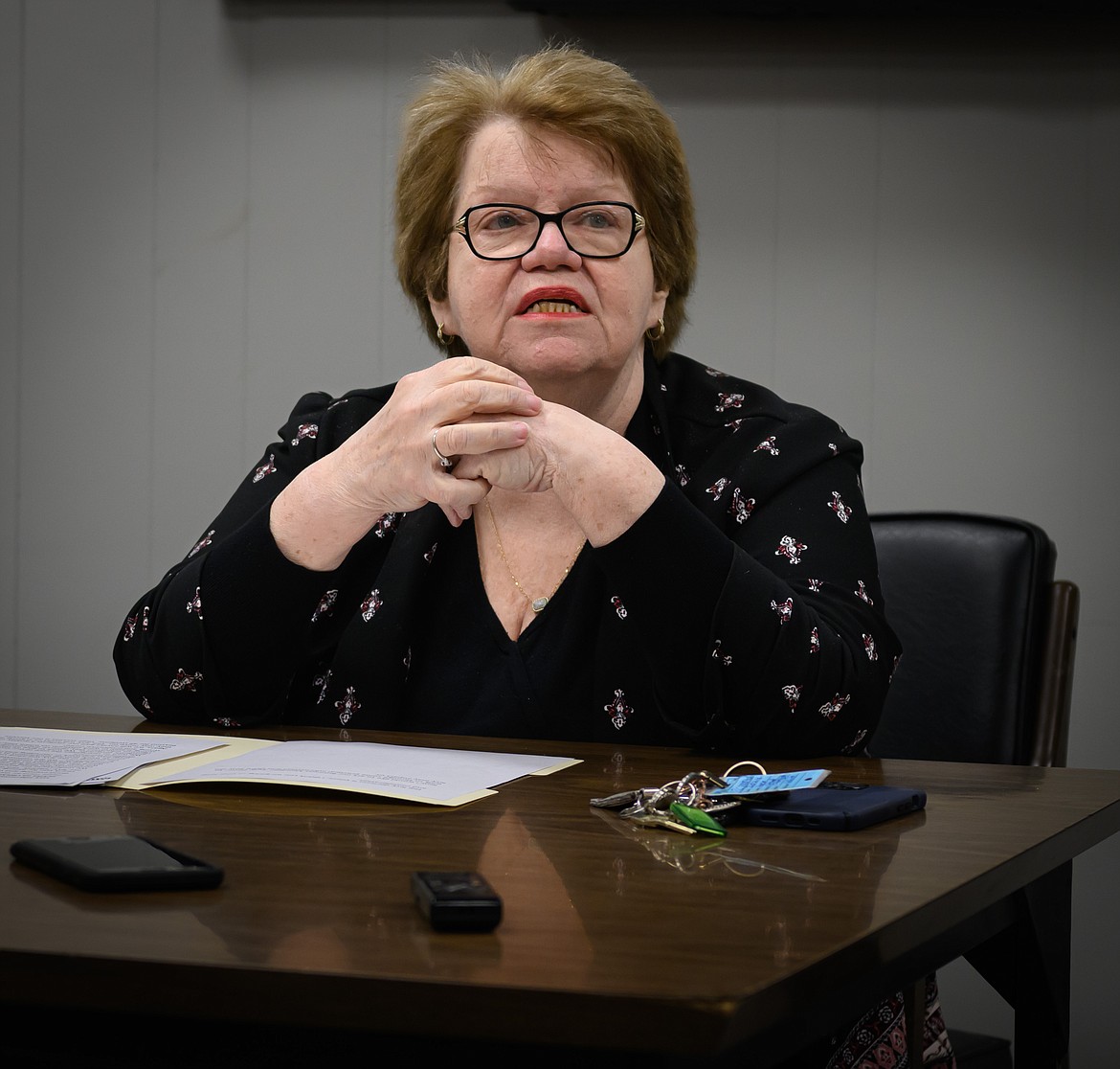 Plains School District Superintendent Dr. Kathleen Walsh reviews the district's upcoming levy request. (Tracy Scott/Valley Press)