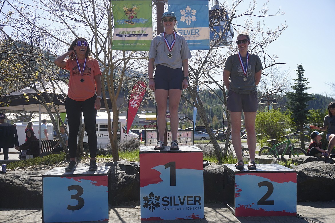 Female 16-30 winners: Theresa Adams, 1:04:43, Lynsey Petersen, 1:09:40, Brianna Waco, 1:10:33 placed in the Leadman Triathlon.