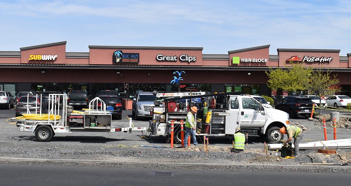 A natural gas leak at this construction site triggered evacuations and street closures Tuesday morning in Moses Lake. The evacuations included businesses in this strip mall.