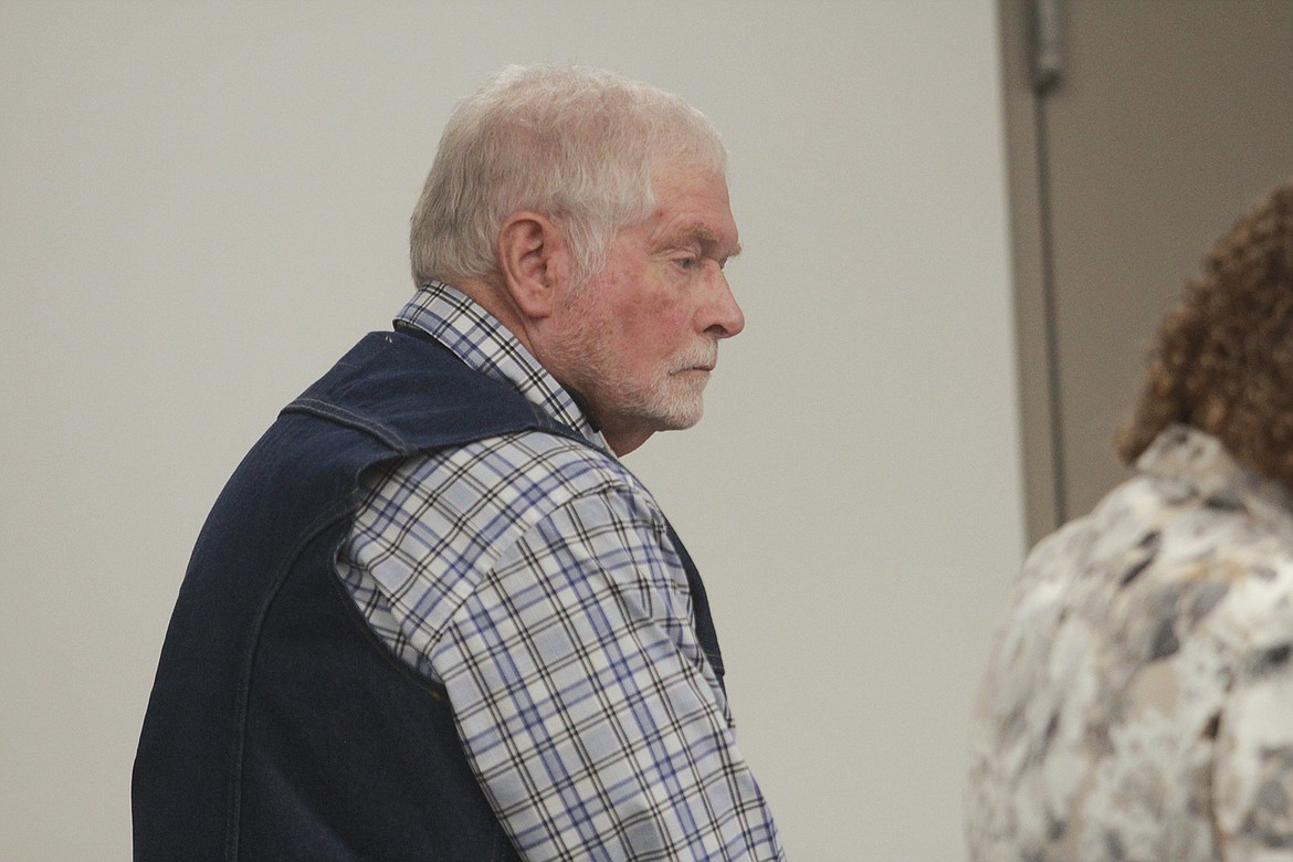 George Alan Kelly listens to closing arguments in Santa Cruz County Superior Court, Thursday, April 18, 2024 in Nogales, Ariz. Kelly was charged with second-degree murder in the January 2023 death of 48-year-old Gabriel Cuen-Buitimea, who lived south of the border in Nogales, Mexico. (Angela Gervasi/Nogales International, via AP, Pool)