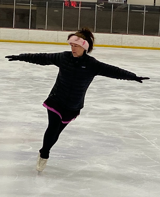 Amy Bartoo takes a spin around the ice rink.