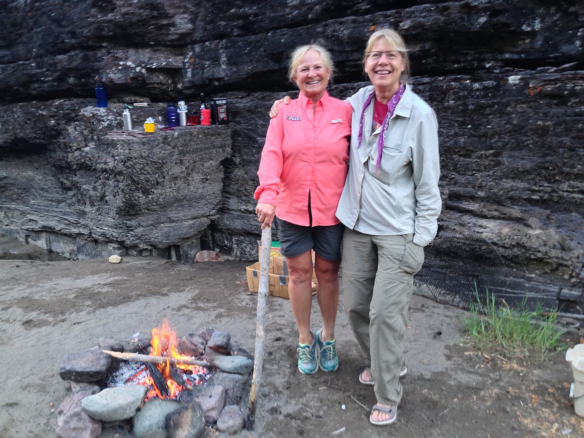 Francesca Droll and Gini Ogle stand together in the Bob Marshall Wilderness as residents of the Artist Wilderness Connection program. (Photo courtesy of Francesca Droll)