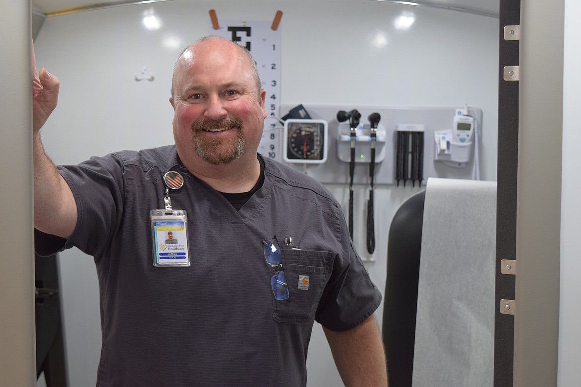 East Adams Rural Healthcare Certified Medical Assistant Jeff Kissler, pictured, runs things inside EARH’s mobile clinic, which services rural areas across East Adams County, and now Othello.