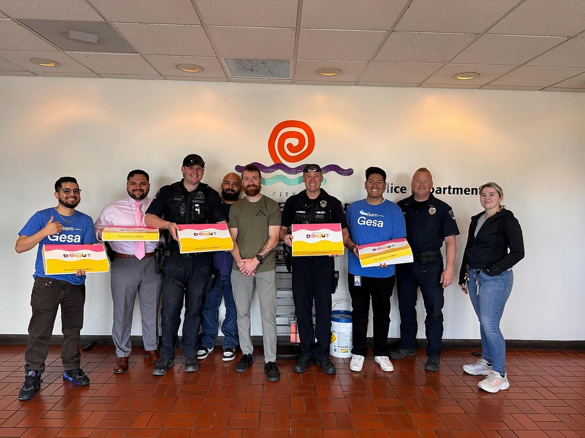 Gesa Credit Union Staff dropped donuts off for the Moses Lake Police Department earlir this month. Sure, the donuts may be a stereotype, but the officers didn't seem to mind.