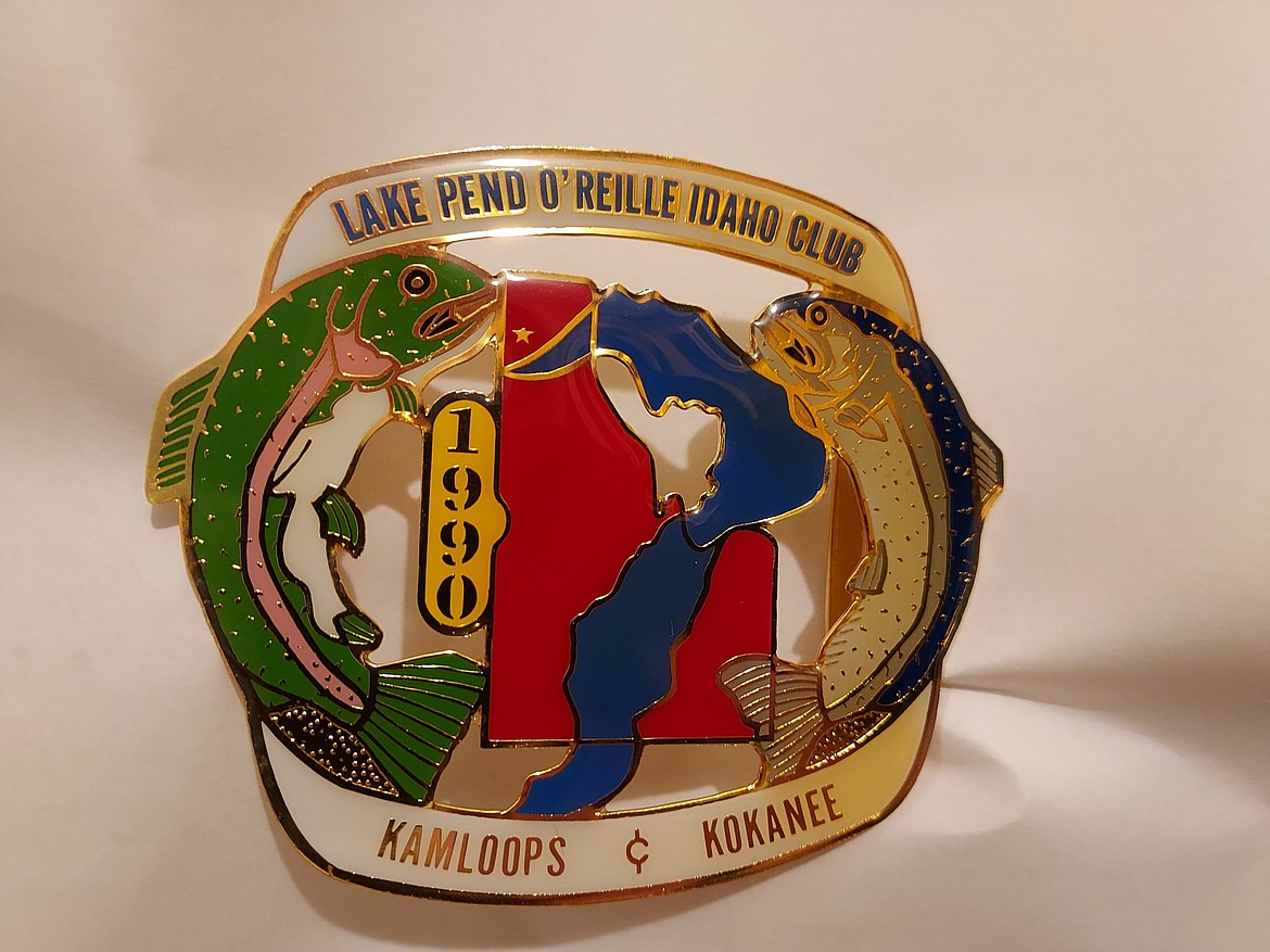 Pend Oreille Pete is the focus of this 1990collector's pin from the Lake Pend Oreille Idaho Club.