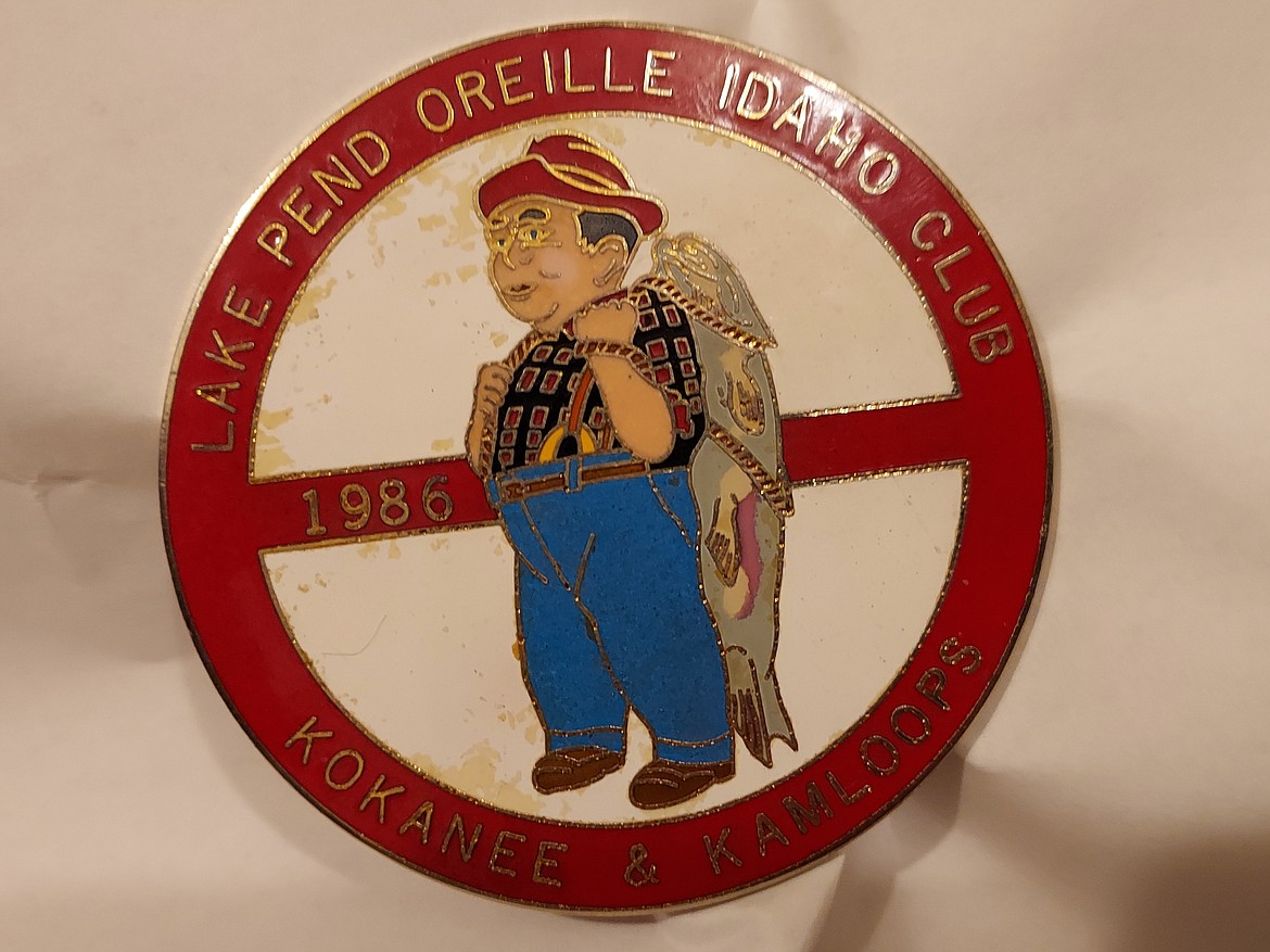 Pend Oreille Pete is the focus of this 1986 collector's pin from the Lake Pend Oreille Idaho Club.