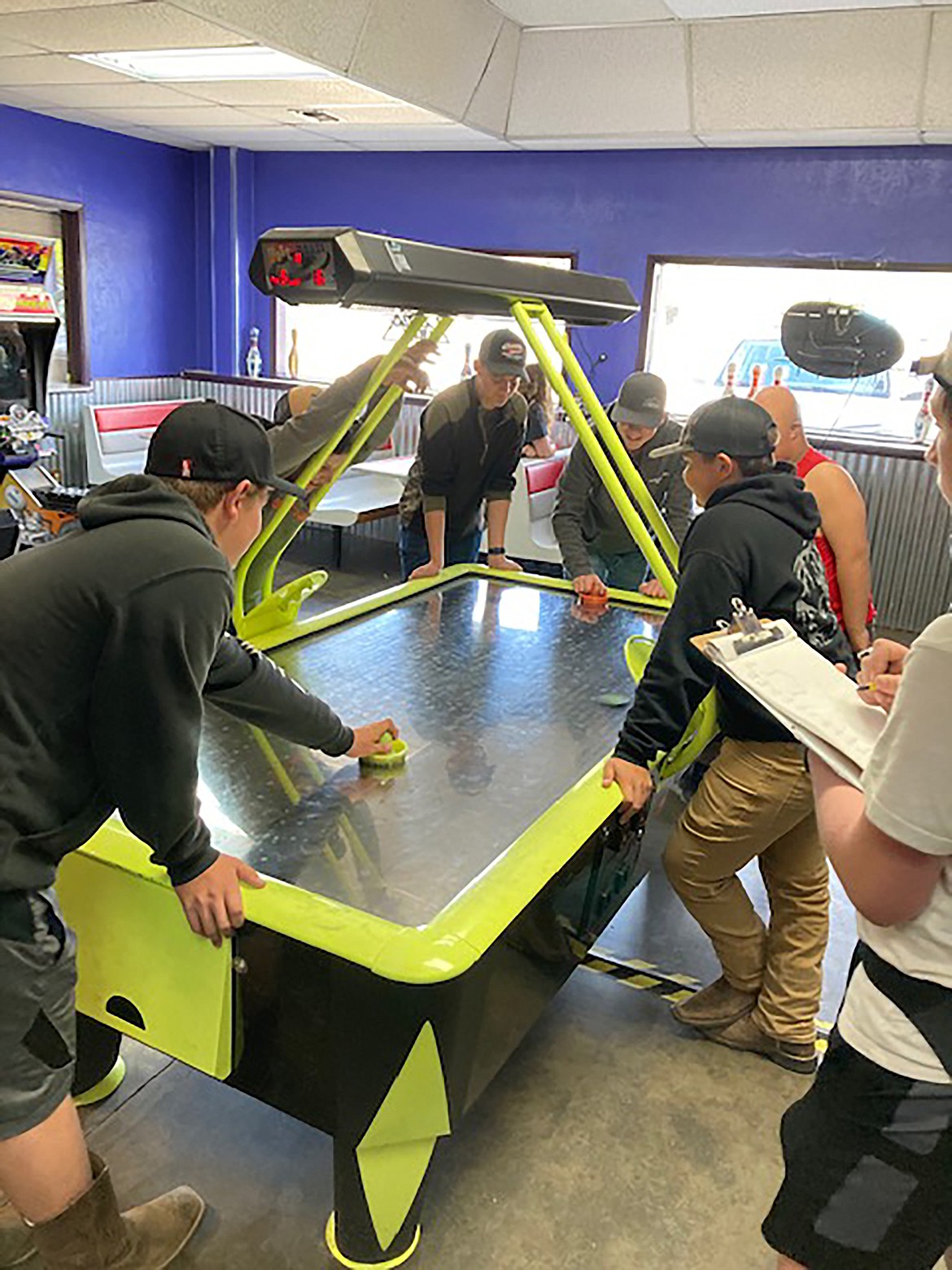 Area youth play a game at the Sandpoint Youth Center recently.