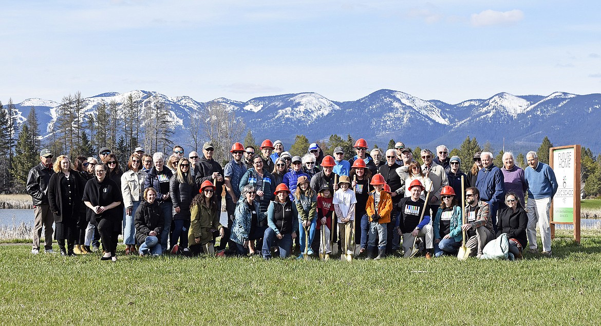 The North Valley Music School groundbreaking ceremony on April 19, 2024. (Julie Engler/Whitefish Pilot)