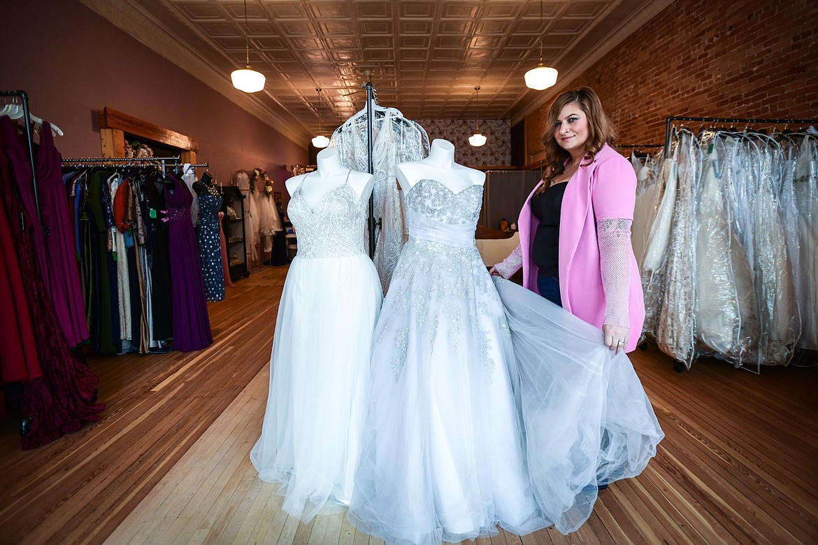 Owner Heather Kesteleyn at Perfect Fit Bridal in Kalispell on Tuesday, April 30. (Casey Kreider/Daily Inter Lake)