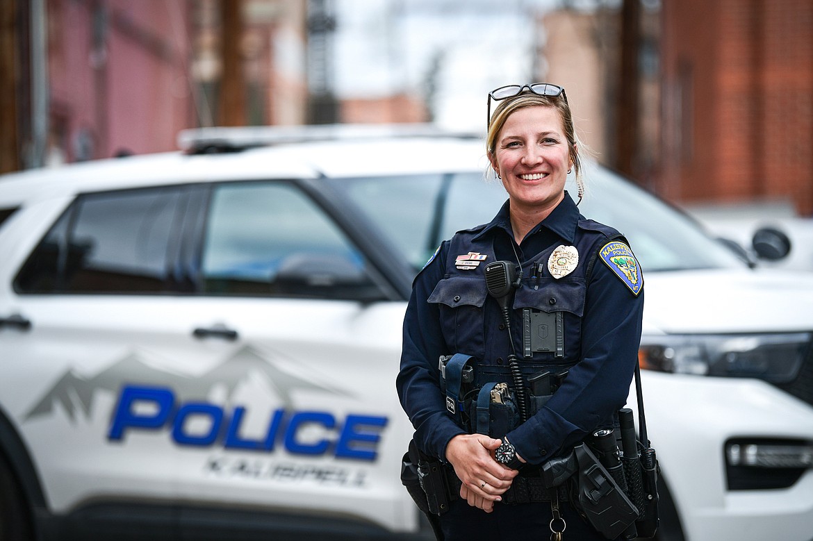 Kalispell Police Officer Carlee Brown, recognized by the Kalispell Lions Club as Officer of the Year for 2024, on Tuesday, April 30. (Casey Kreider/Daily Inter Lake)