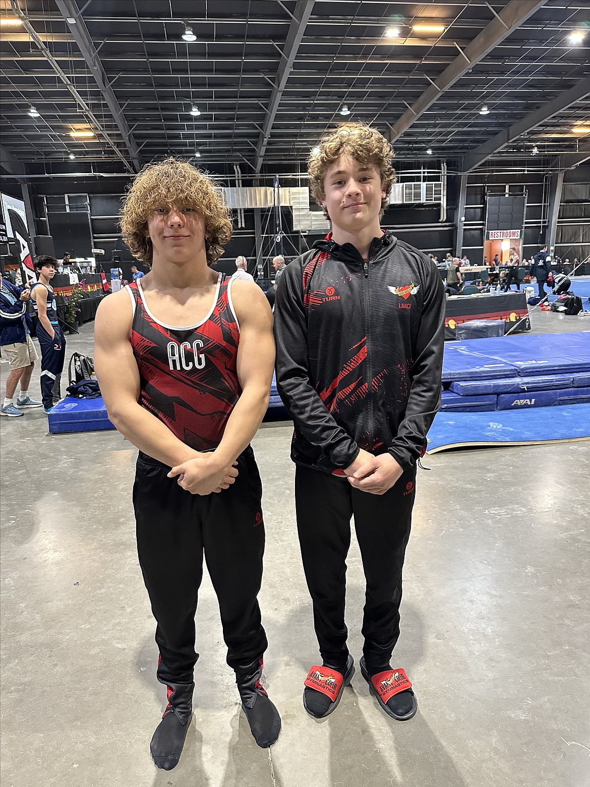 Courtesy photo
Avant Coeur Gymnastics Level 9s at the Western National Championships in Chandler, Ariz. From left are Conan Tapia and Lance Mosher.