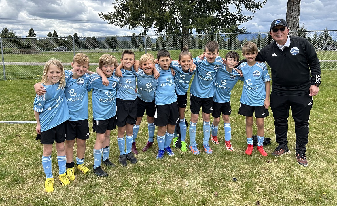 Courtesy photo
The Football Club North Idaho Avalanche Blue team improved to 5-0 in the
Washington Inland Premier League with a 6-0 win over 90+ Project Blume
at Woodland Middle School. From left are Stein Berk, Maverick Paine, Ezra Herzog, Declan Cleave, Jett Crandall, Andres Lujan, Steele Steenstra, Davis Hartley, Jack Harrison, Luca Riley and coach John O'Neil.