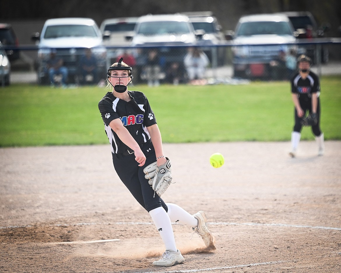 MAC pitcher Izzy Evans, shown here in a recent game against Florence, is having a good season. Last week she pitched seven innings and struck out six against Eureka, and then pitched Saturday's entire game against Troy for a 5-1 win. (Christa Umphrey photo)