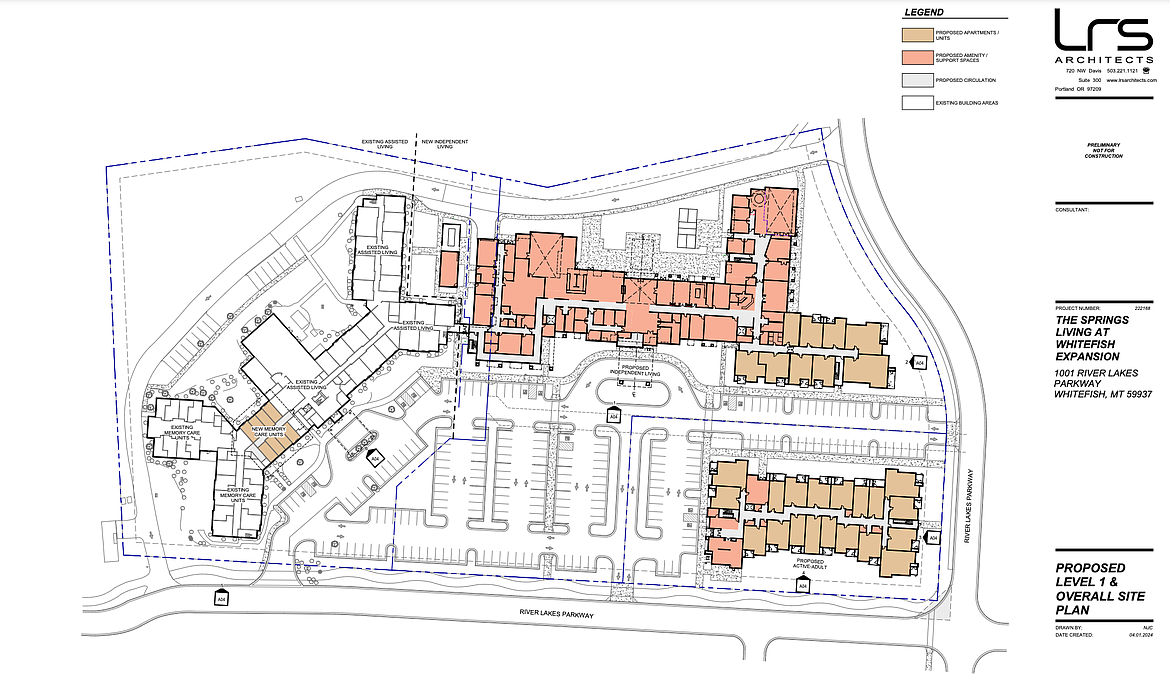 A rendering shows a proposed expansion to The Springs at Whitefish on River Lakes Parkway.