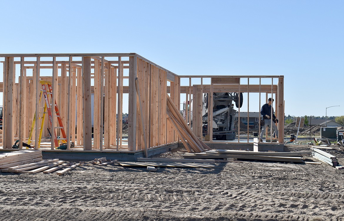 This home under construction is one of about 60 being developed by Hayden Homes at Polo Ridge near Park Orchard Elementary School.