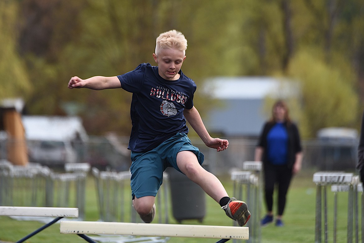 Libby Elementary School track and field athletes competed at the annual meet on Friday, April 26, at Logger Stadium. (Scott Shindledecker/The Western News)