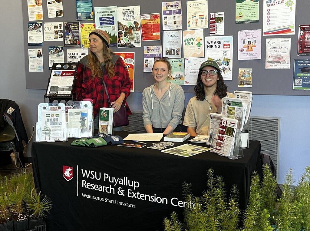 Tree Giveaway at the Highline College Earth Week Resource Fair in Des Moines, Washington.