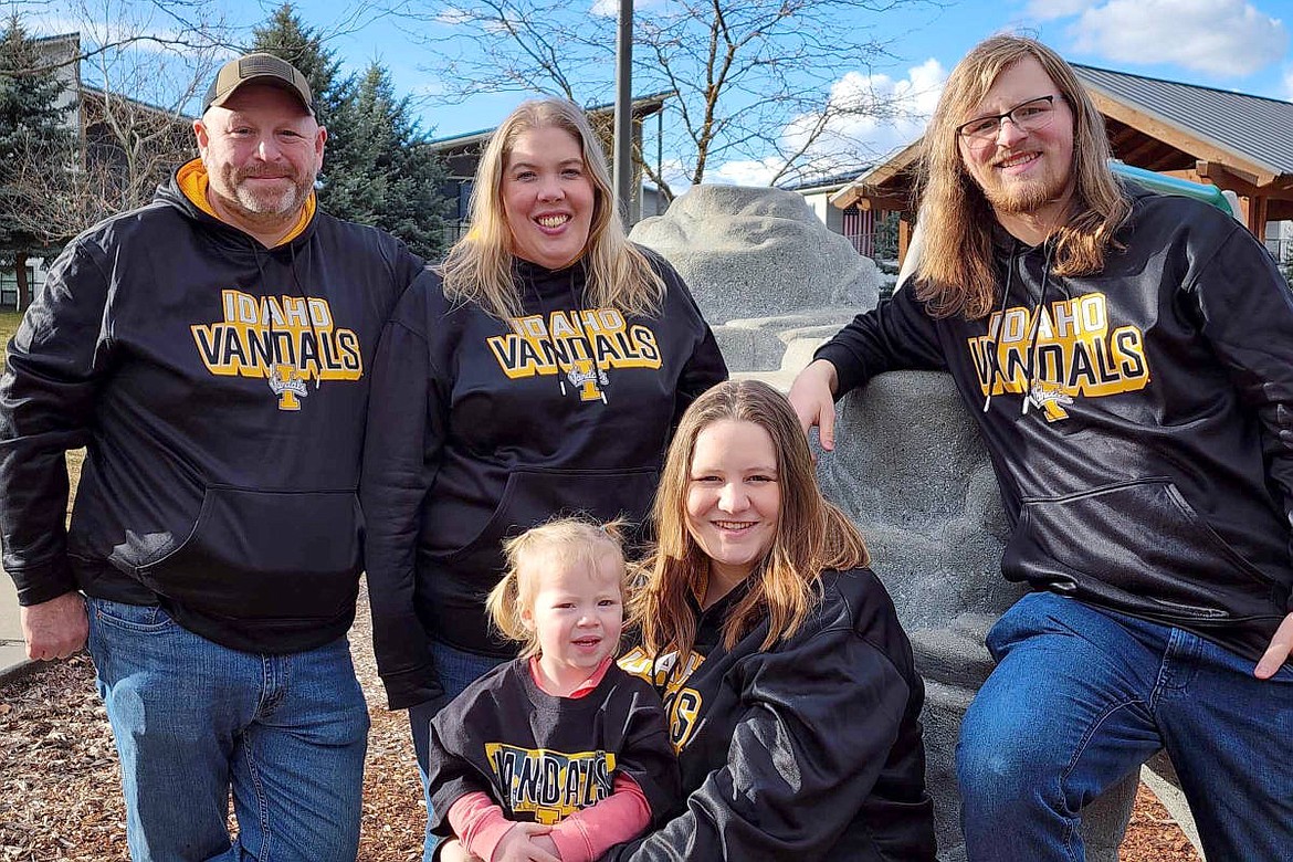 The McKenzies, from left, Jon, Jessica, MacKara (with Kalea) and Carson.